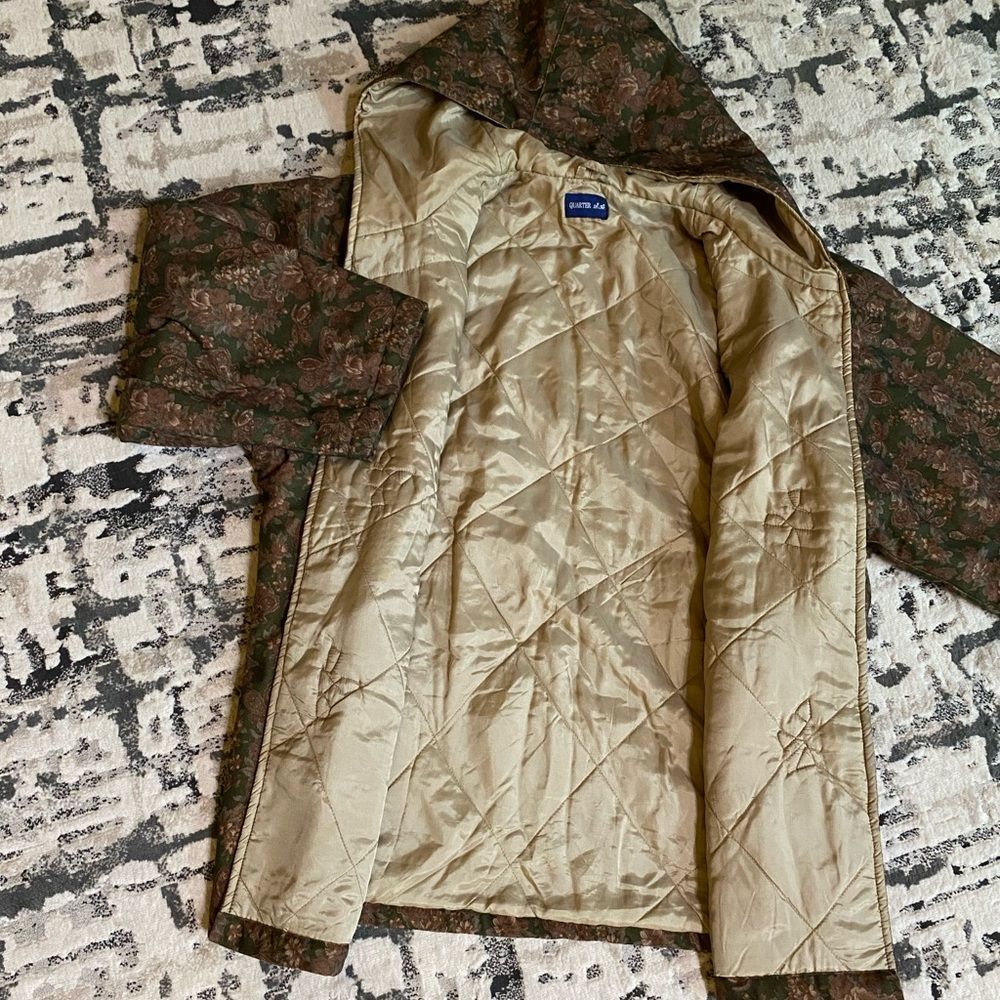 Vintage Toggle Button Jacket Brown Floral Womens XL - Picture 2 of 8